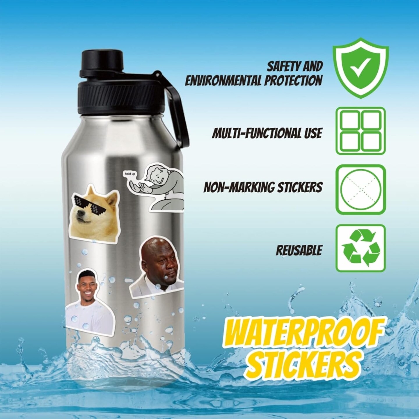 306pcs Funny Meme Vinyl Stickers Pack, Large Bulk Sticker for Laptop