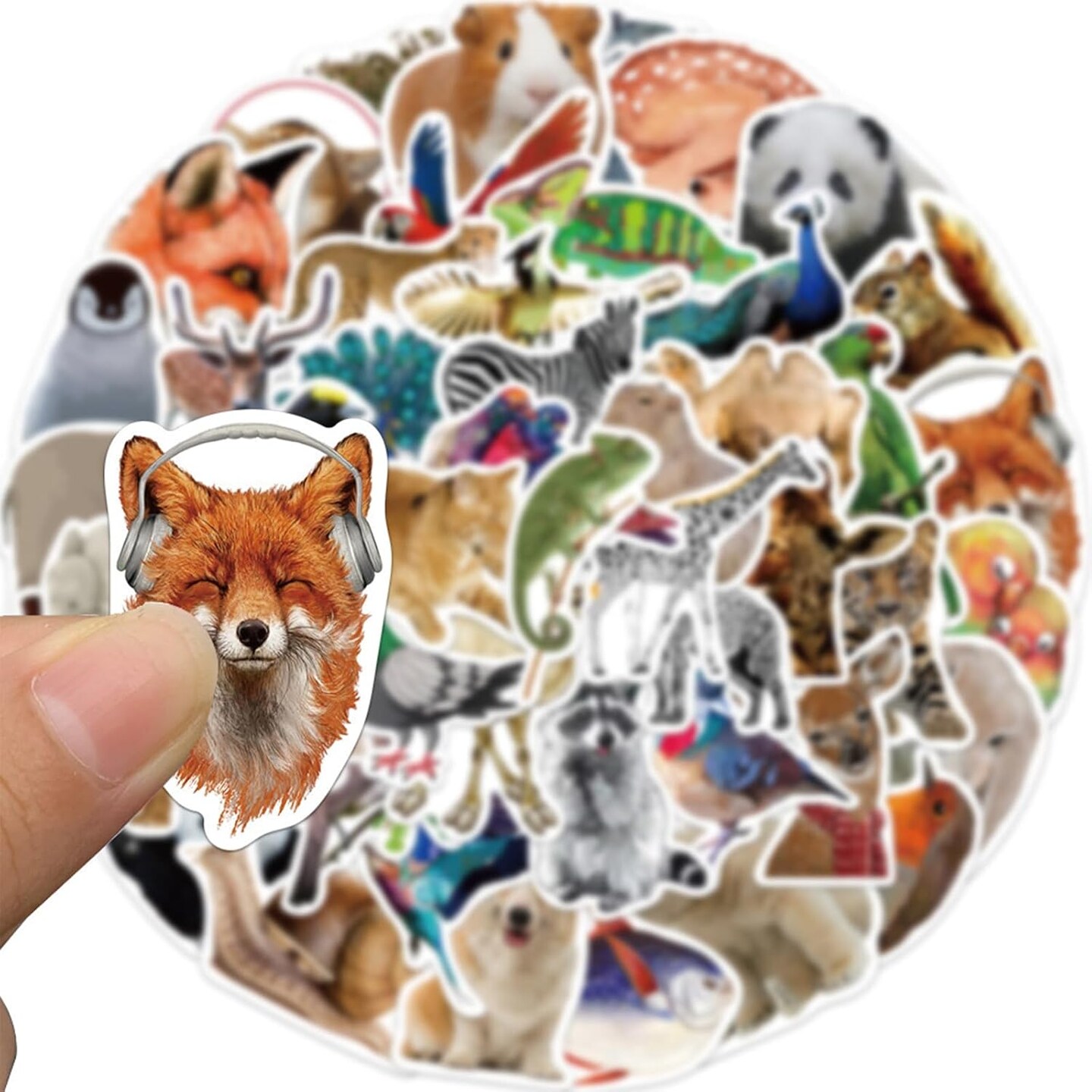 100PCS Cute Animal Stickers, Realistic Animals Aesthetic Decals Vinyl Waterproof Zoo Animals Stickers