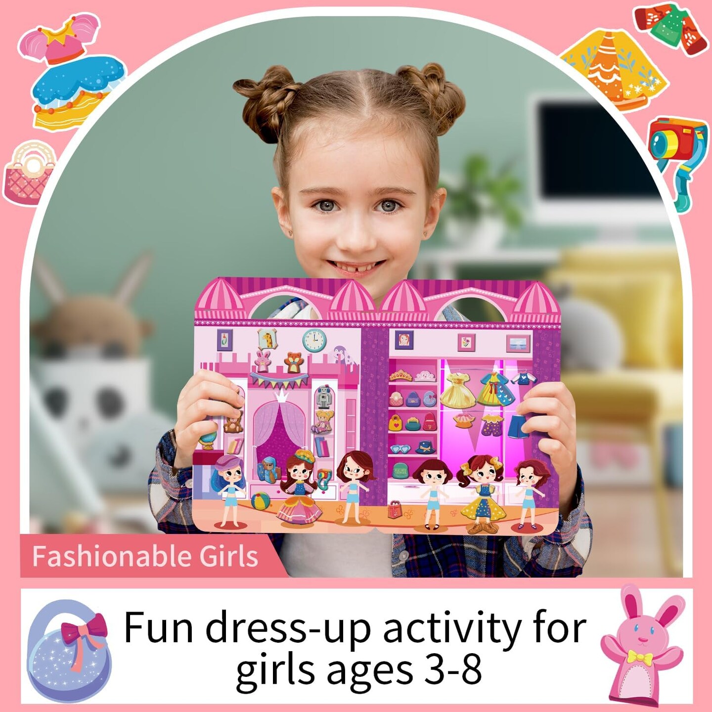 Dress Up Sticker Books for Girls Ages 2-4 4-8