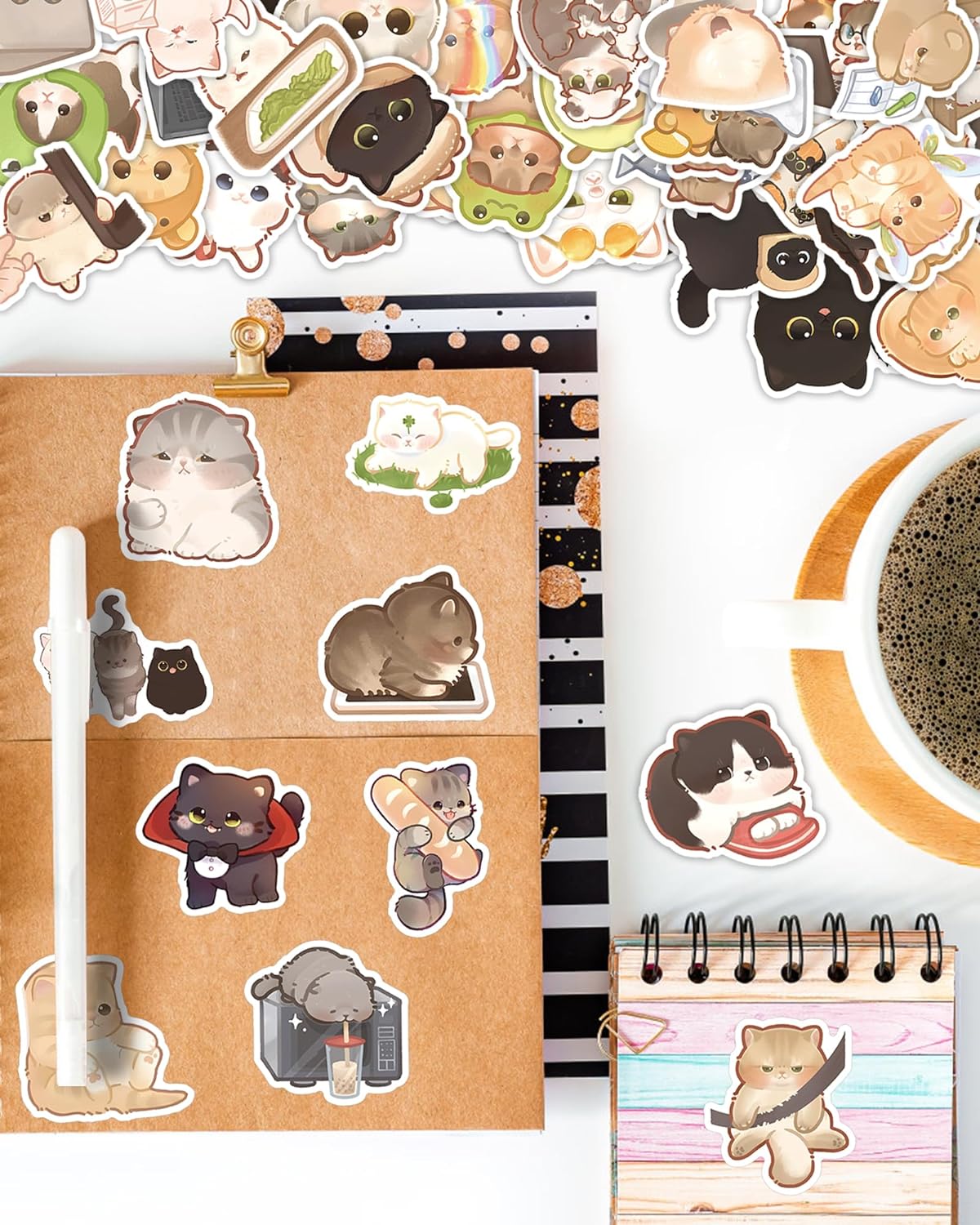 100PCS Cute Cat Stickers for Kids