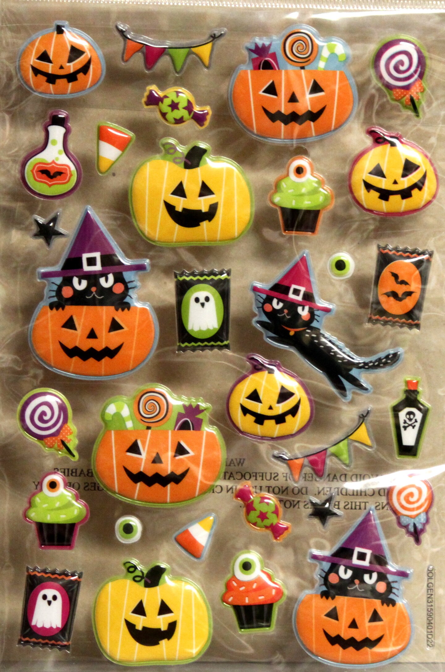 Designer Halloween Icons Dimensional Pillow Stickers