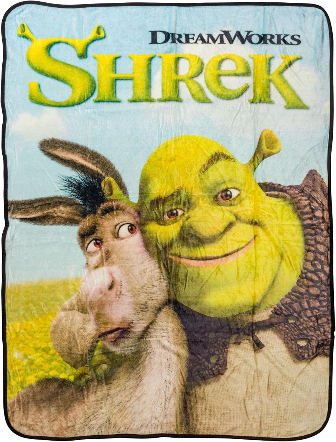 Shrek Donkey and Shrek Hugging 45&#x22; X 60&#x22; Fleece Throw Blanket