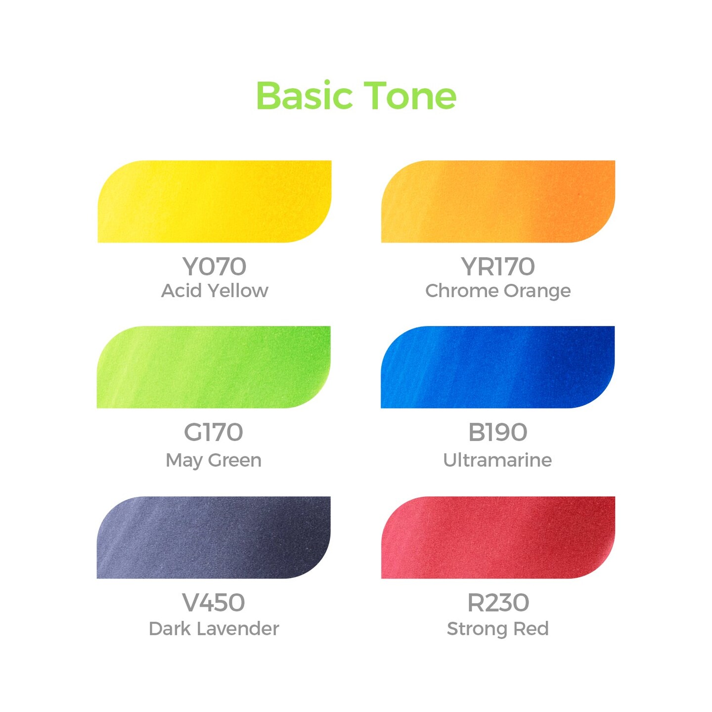 Ohuhu 6 Colors Dual Tips Alcohol Art Markers - Brush &#x26; Chisel- Honolulu of Ohuhu Markers - Basic/Pastel/Skin Tone Colors