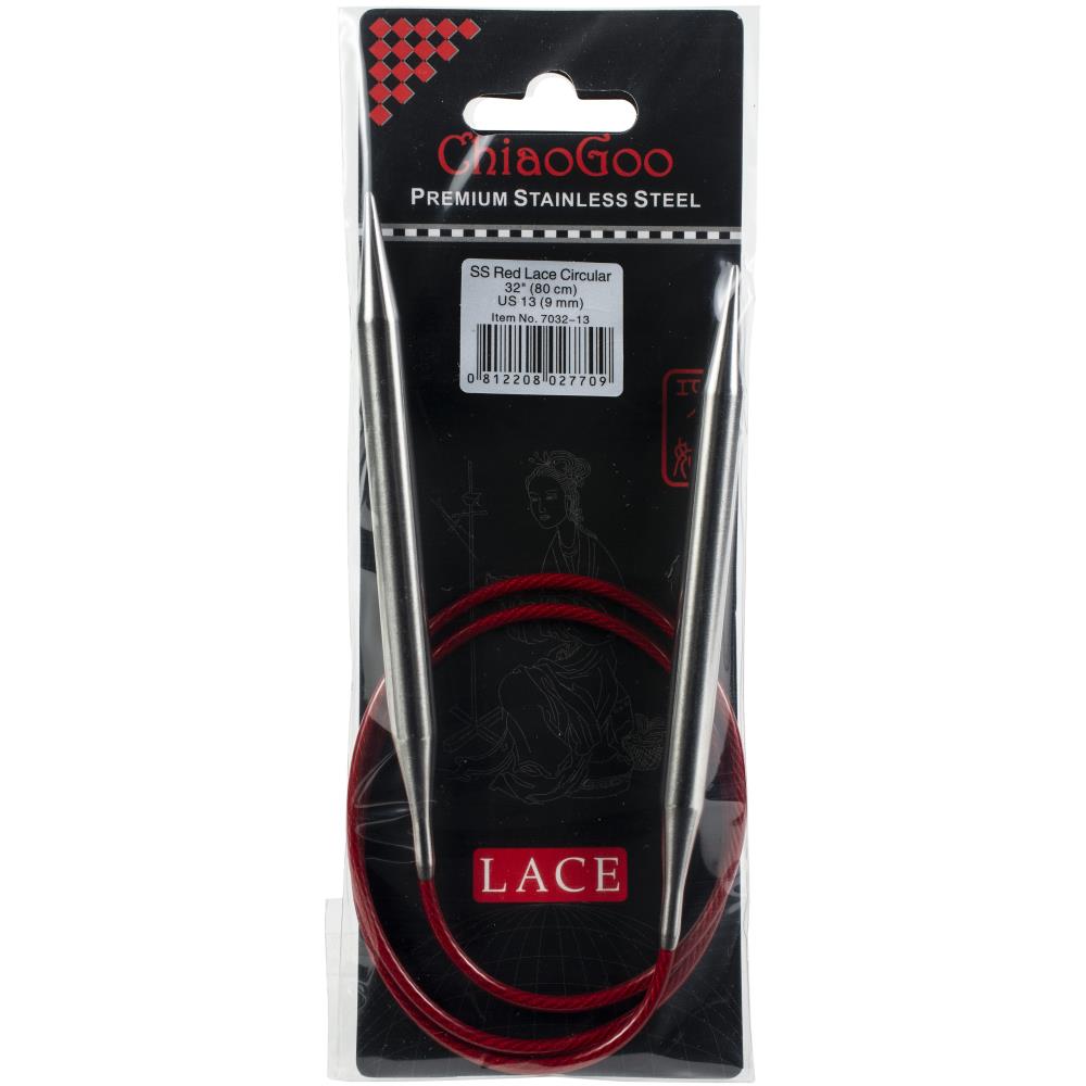 ChiaoGoo Red Lace 32" Stainless Circular Knitting Needles - Sizes US 0/2mm to 19 / 15mm
