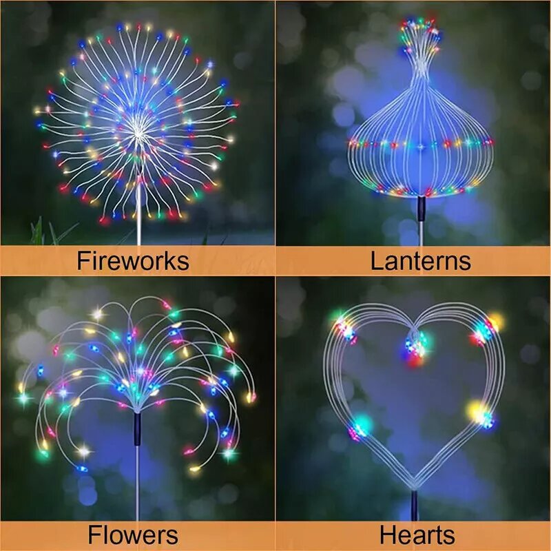 Kitcheniva 1 Pc 150 LED Christmas Garden Solar Firework Lights Waterproof