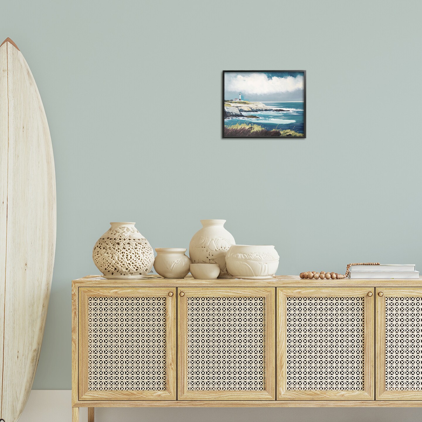 Stupell Industries Windswept Lighthouse Grasses Framed Giclee Wall Art Design by Svetlana Aleynikova