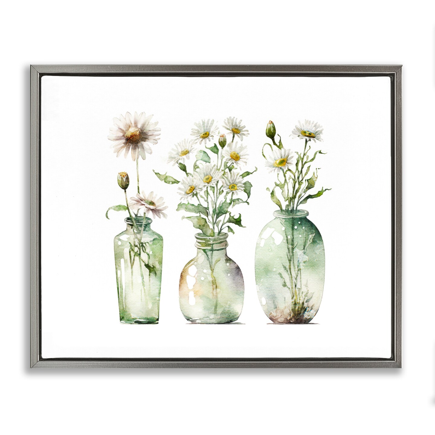 Stupell Industries Delicate Glass Vases Floater Framed Canvas Wall Art Design by Svetlana Aleynikova
