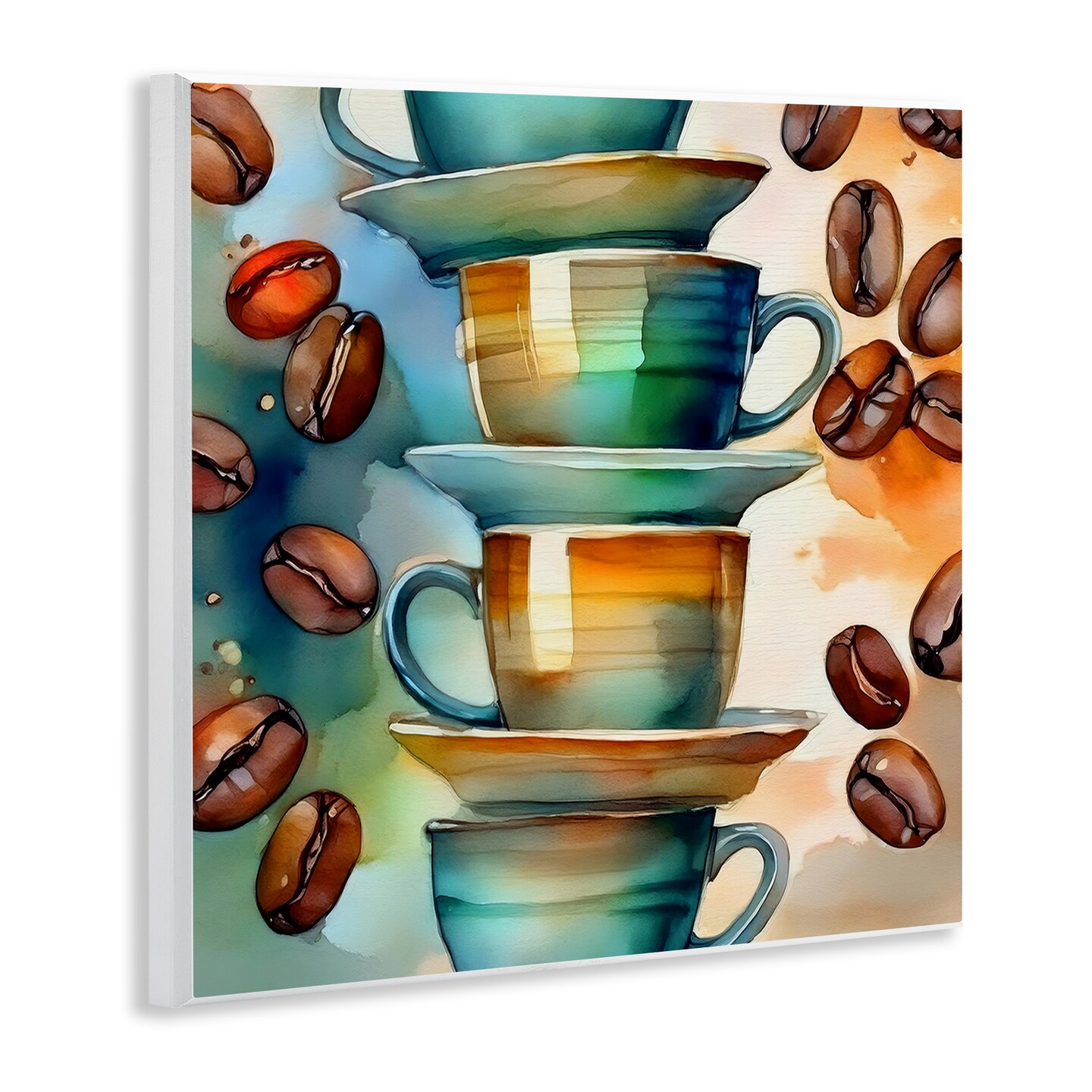 Stupell Industries Coffee Beans &#x26; Mugs Wall Plaque Art Design by Alina Georgescu