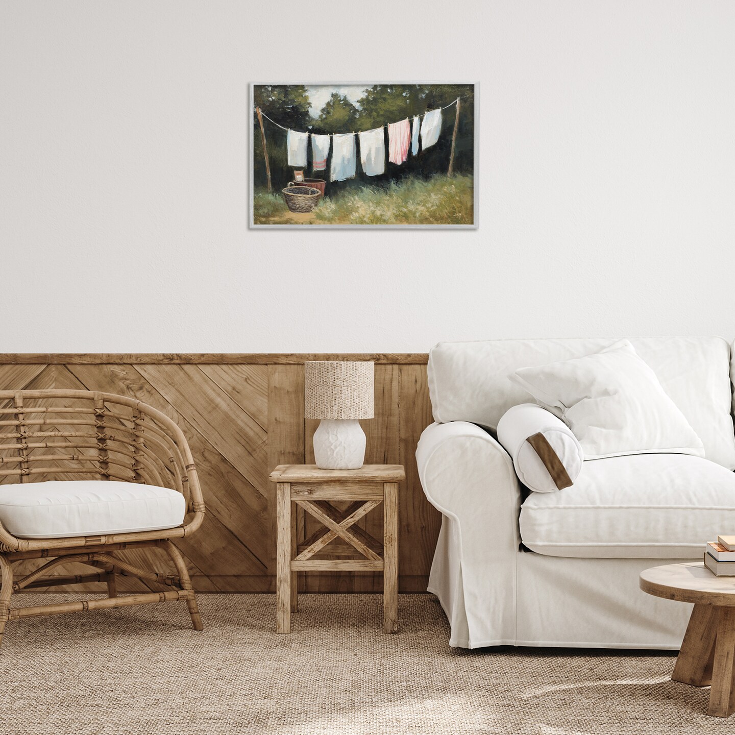 Stupell Industries Laundry Out To Dry Framed Giclee Wall Art Design by Julia Purinton