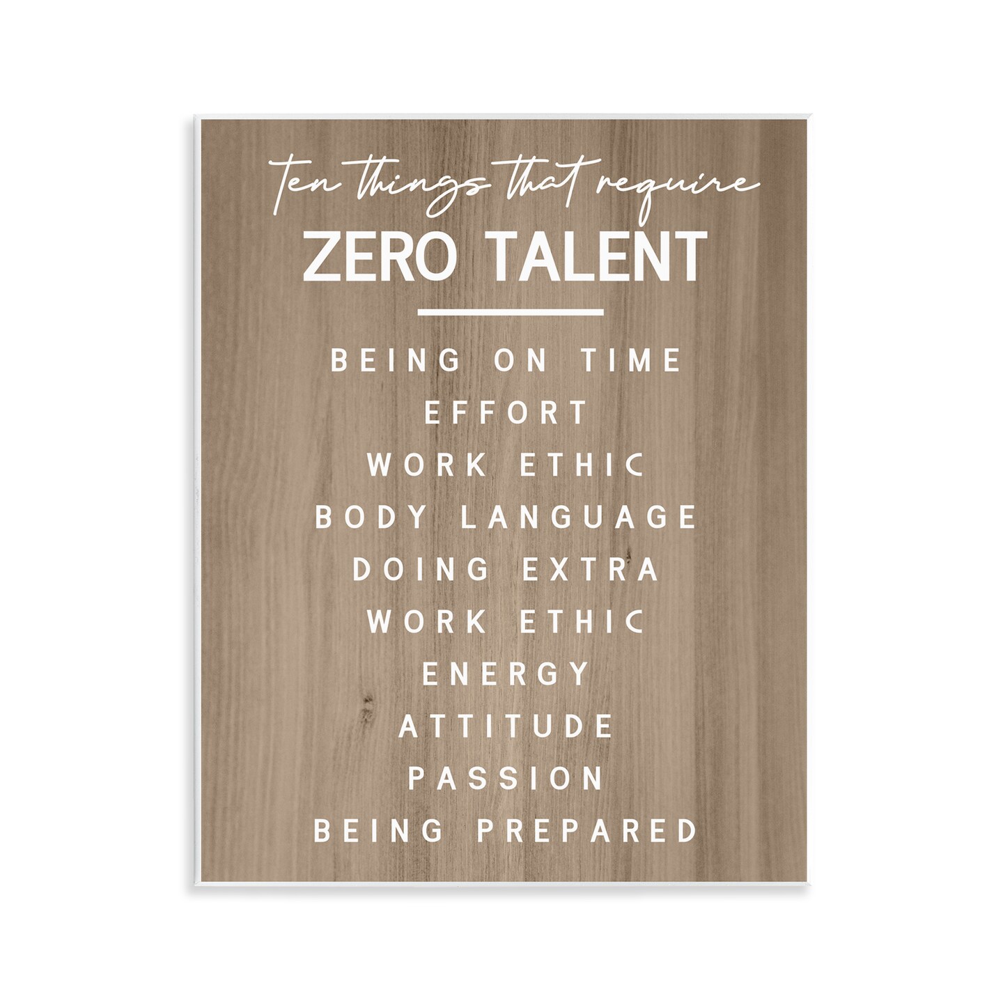 Stupell Industries Inspirational Zero Talent Wall Plaque Art Design by Daphne Polselli