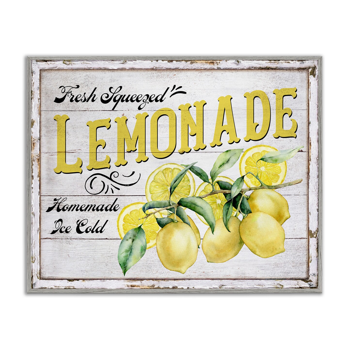 Stupell Industries Fresh Squeezed Lemonade Framed Giclee Wall Art Design by Creatif Belle