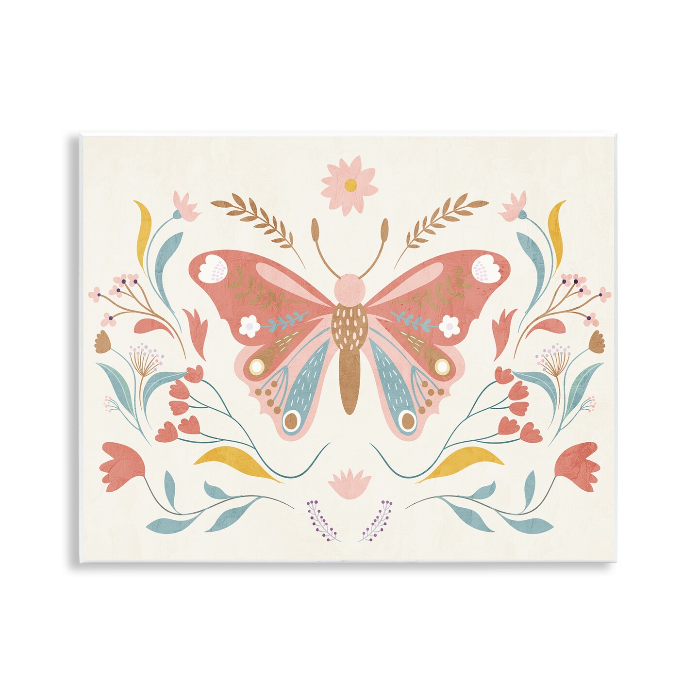 Stupell Industries Boho Folk Butterfly Wall Plaque Art Design by Kim Allen