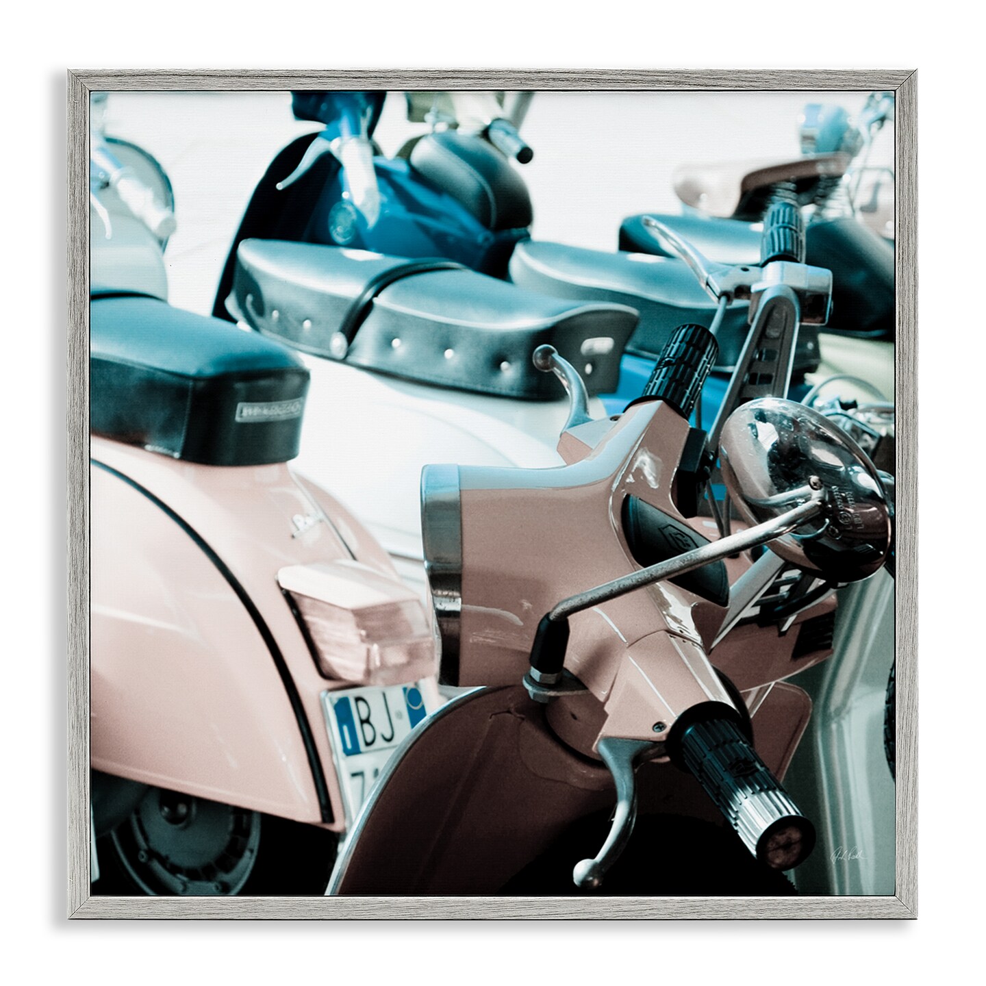 Stupell Industries Retro Italian Scooter Framed Giclee Wall Art Design by Deborah Revell