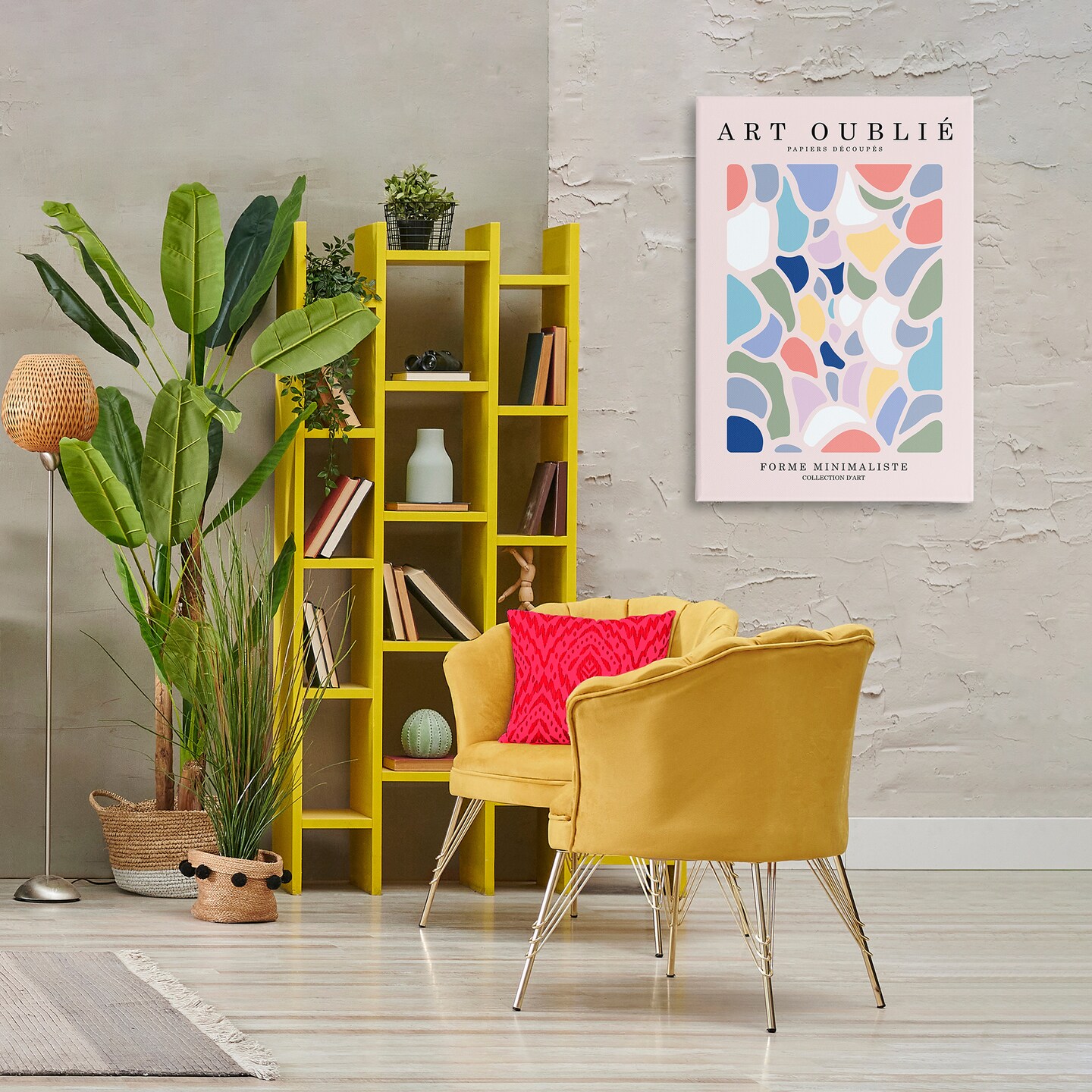 Stupell Industries Stained Glass Style Shapes Canvas Wall Art Design by Incado