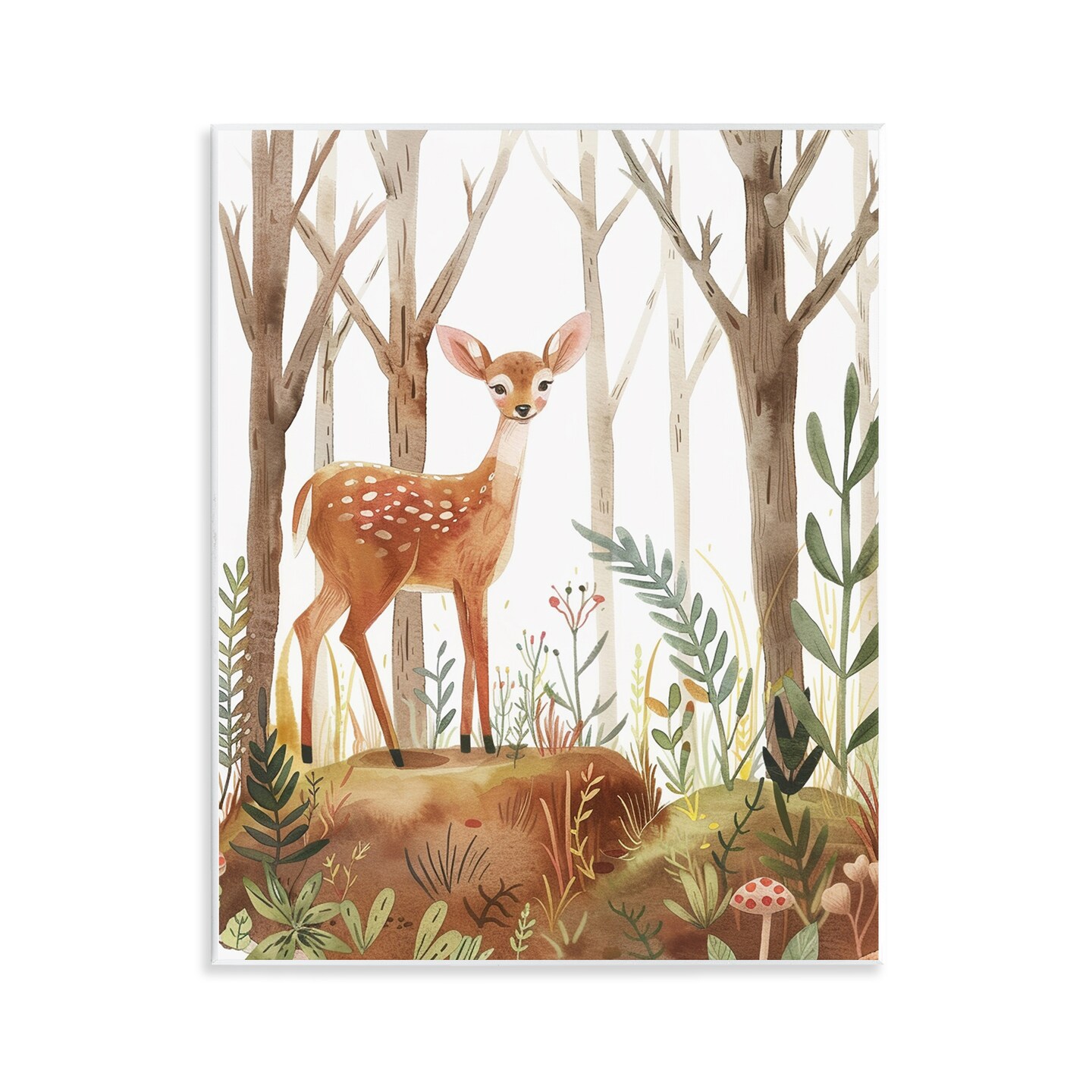 Stupell Industries Soft Woodland Deer Wall Plaque Art Design by LSR Design Studio