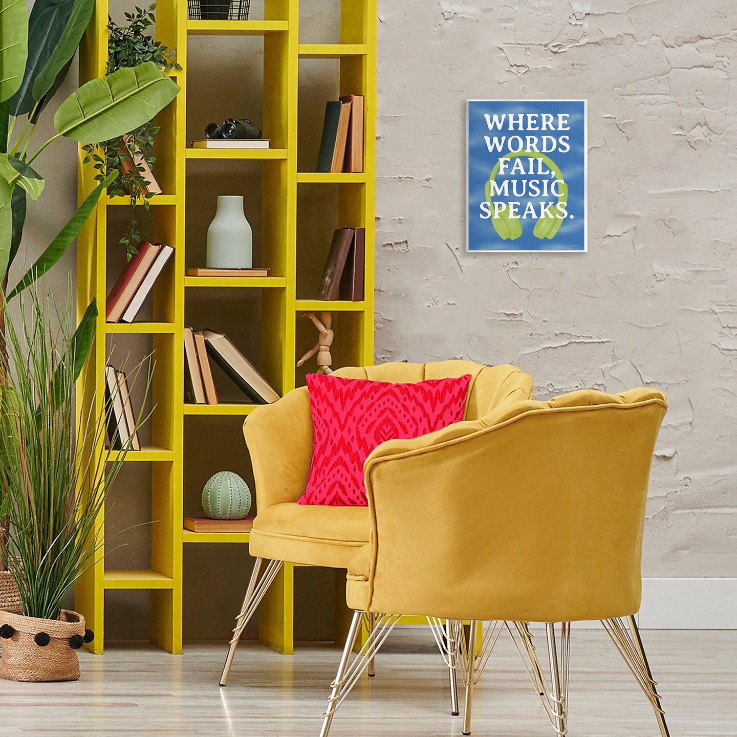 Stupell Industries Words Fail Music Speaks Wall Plaque Art Design by Seven Trees Design