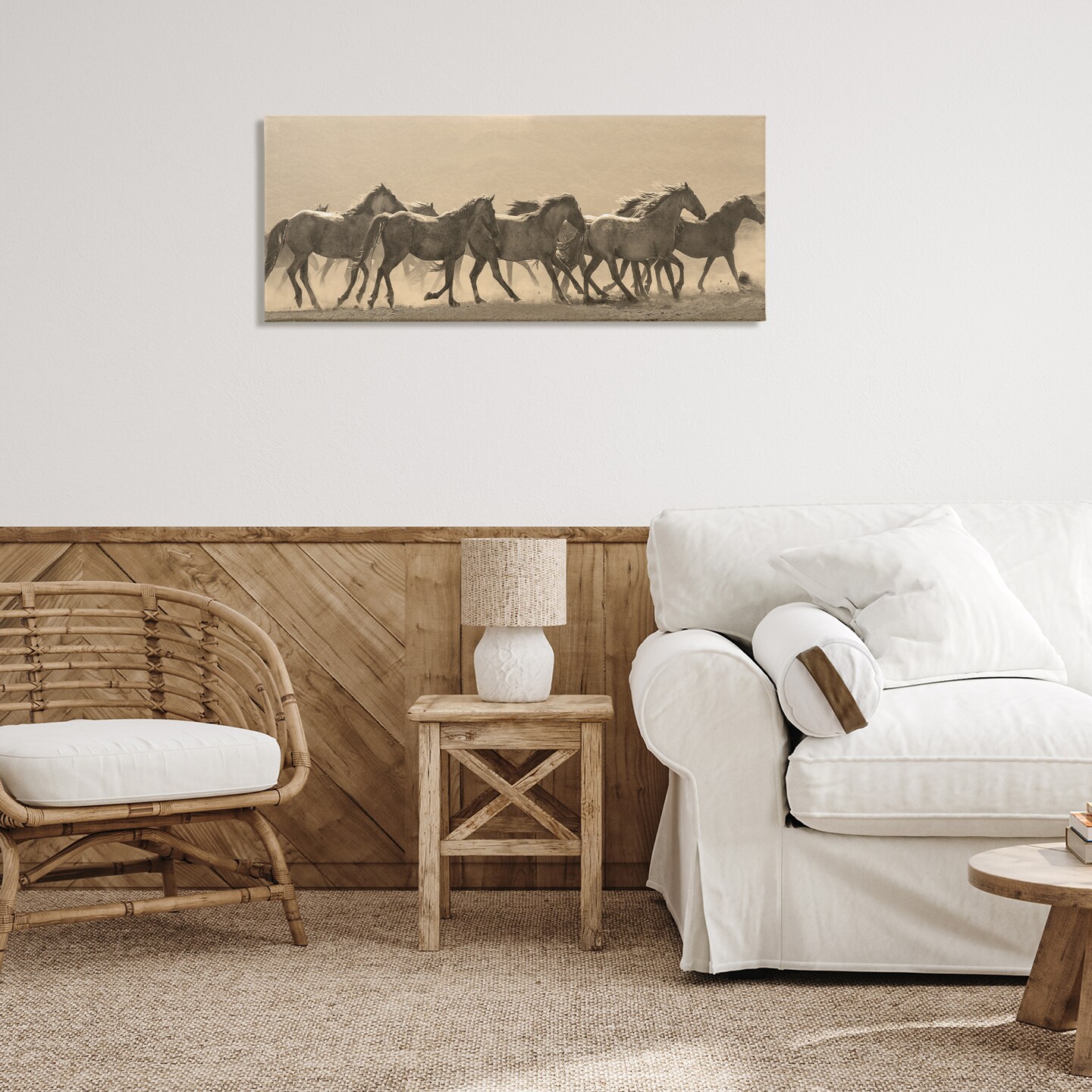Stupell Industries Western Horses Gallop Canvas Wall Art Design by JG Studio