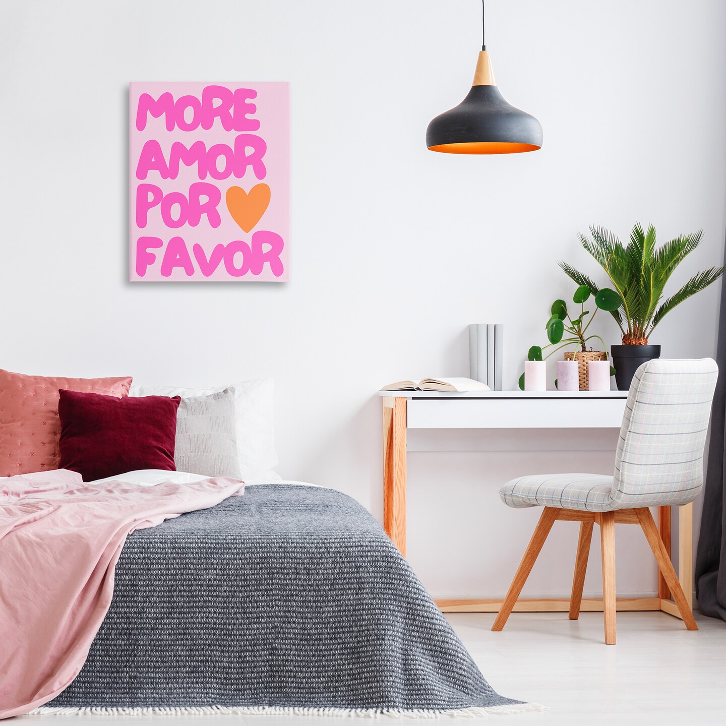 Stupell Industries More Amor with Heart Canvas Wall Art Design by House of Lulu