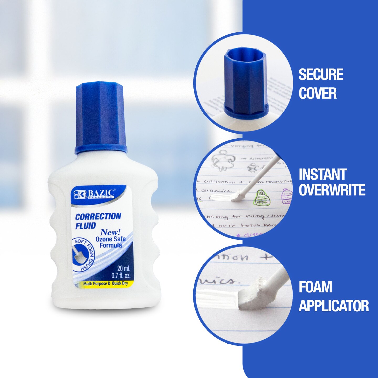 BAZIC BAZIC 0.7 FL OZ (20 mL) Correction Fluid Foam Brush (2/Pk)