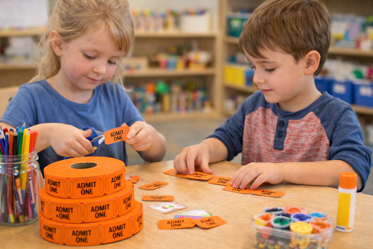 Admit One Ticket Roll Assorted Colors – 1,000 Tickets for Classroom Rewards, Events & Carnivals