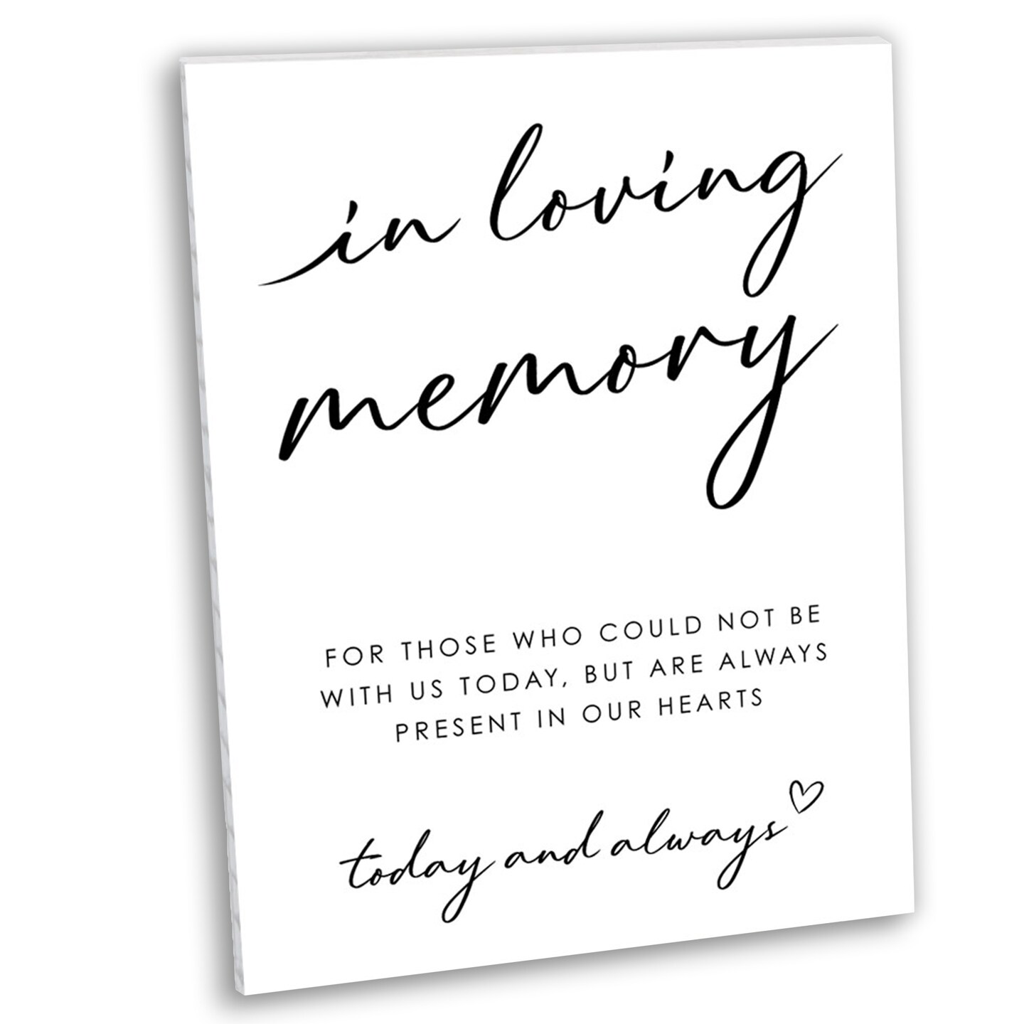 Big Dot of Happiness In Loving Memory Sign with Stand, Printed on Sturdy Plastic Material - 10.5 x 13.75 inches - 1 Piece