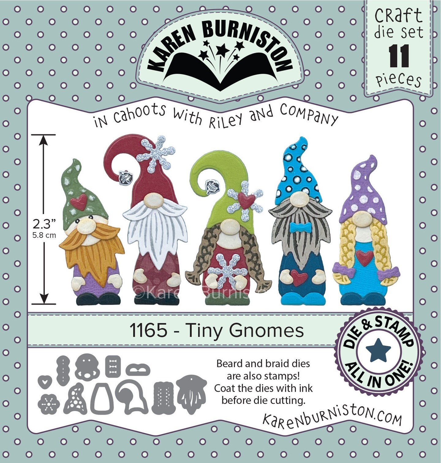 Karen Burniston Dies-Tiny Gnomes- Stamping Die Set