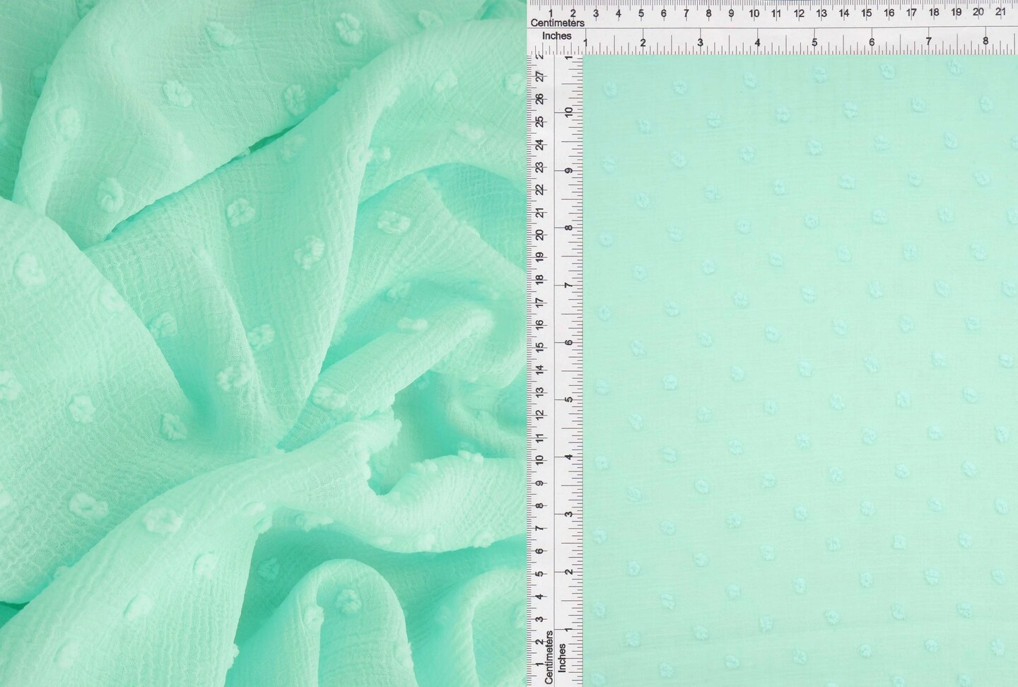 1 Yard Waffle Swiss Dot Chiffon Woven Fabric Textured Sheer Soft Drapery 59/60" Width