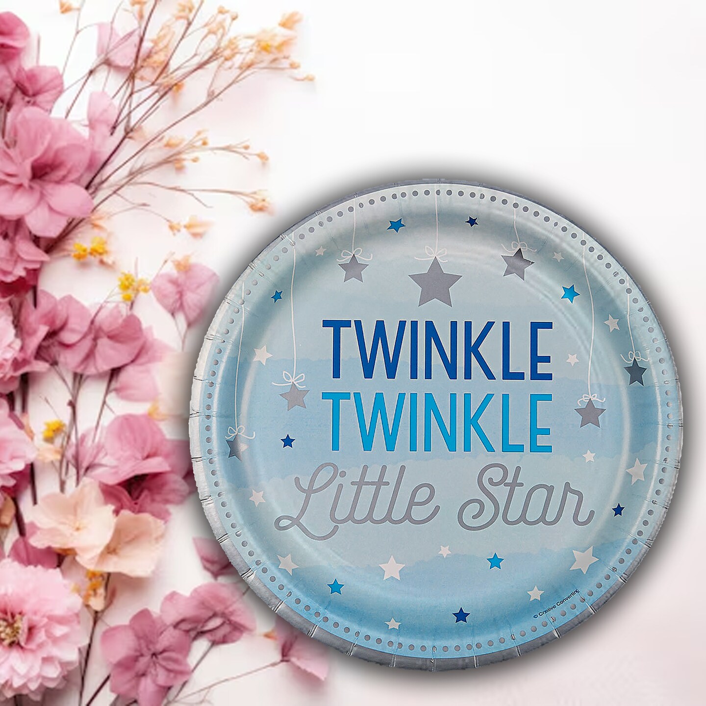 8 Ct. Blue One Little Star Baby Shower Dinner Plates 9" Paper Party Plates