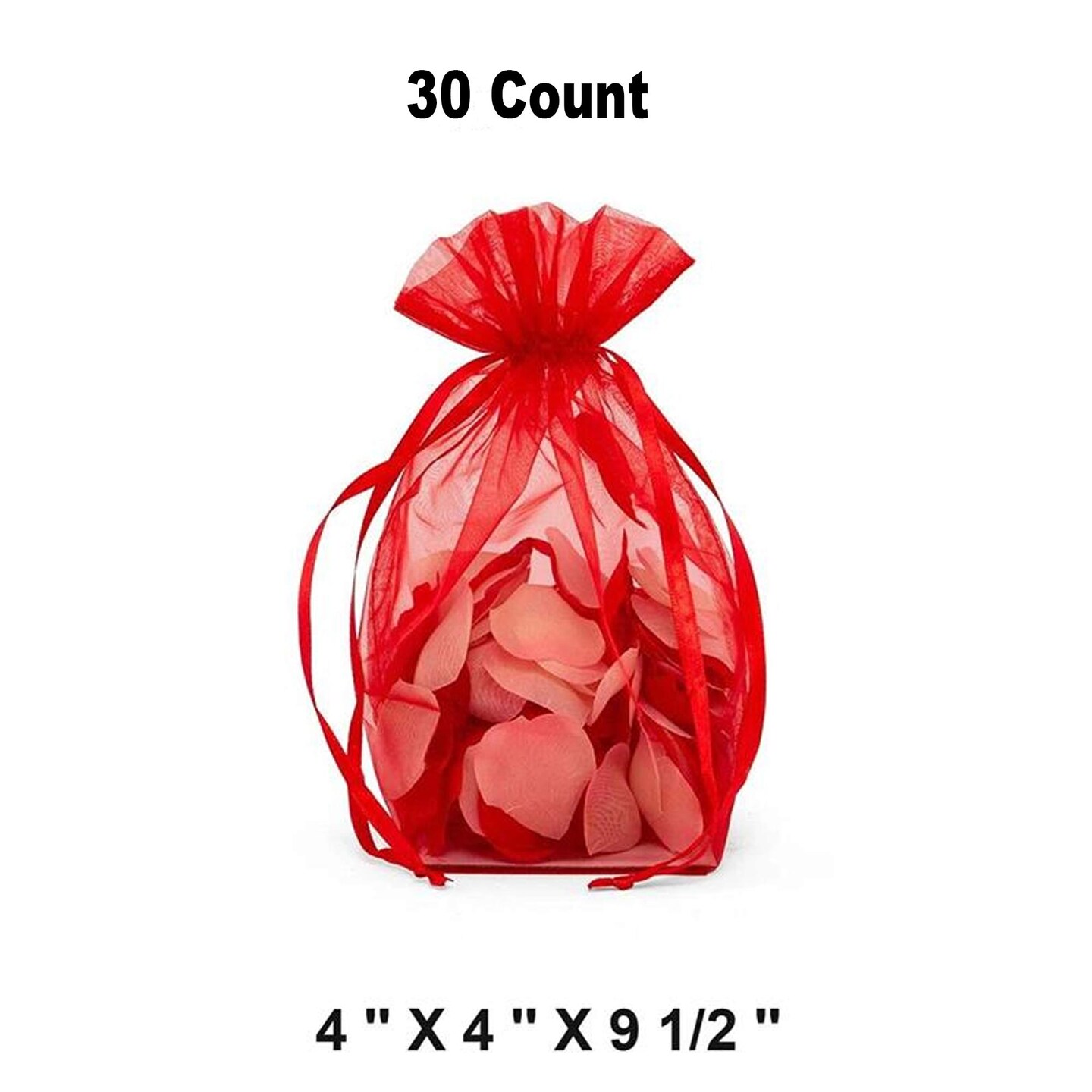 Cardboard Square Bottom Organza Bags 4 '' X 4 '' X 9 1/2 '' for Events