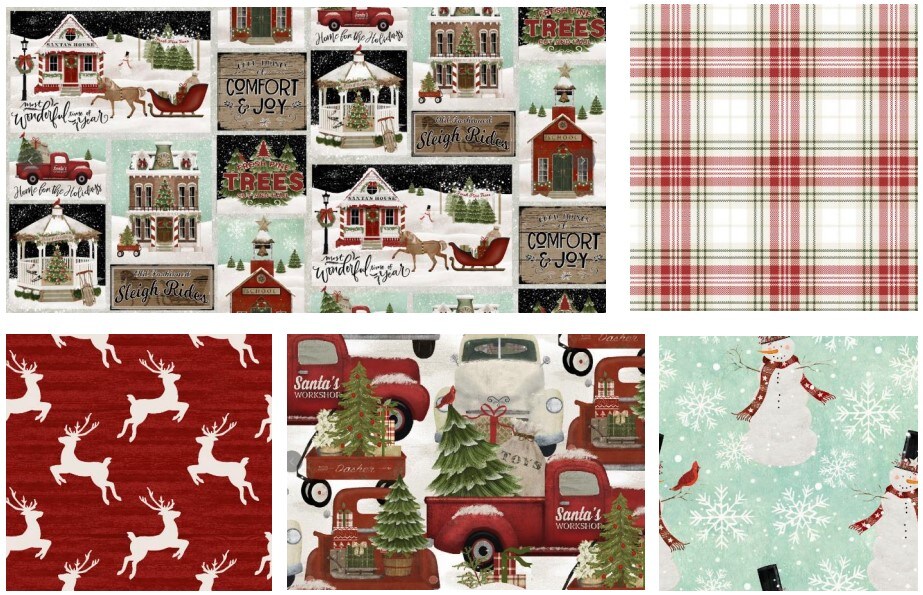 Home for the Holidays Fat Quarter Bundle 5 pc 18&#x22;x21&#x22;