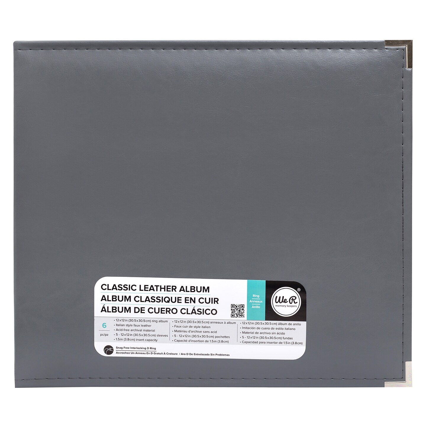 We R Classic Leather D-Ring Album 12&#x22;X12&#x22;