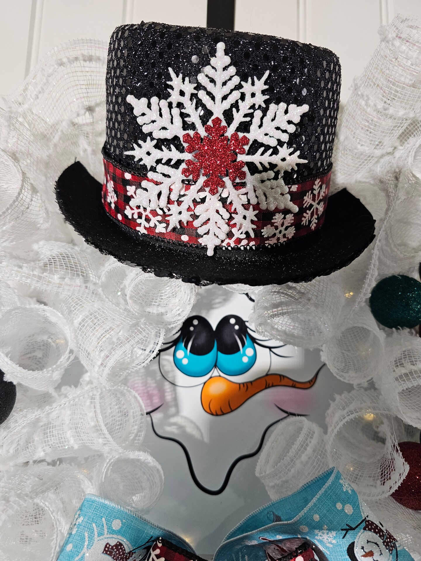 Lighted Snowman Wreath product 7