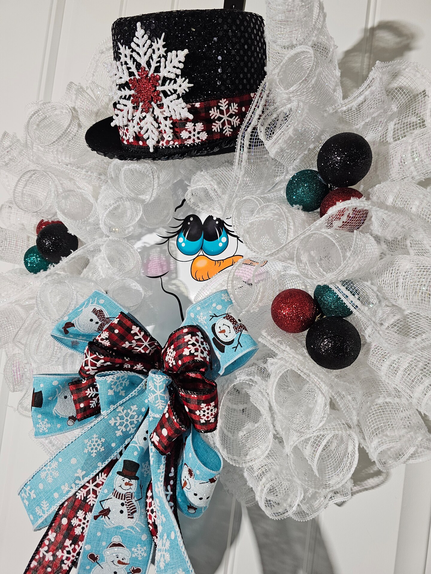 Lighted Snowman Wreath - image7