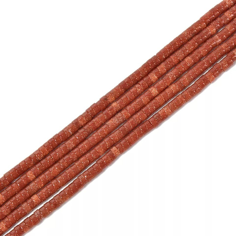 Gold Sandstone Heishi Disc Beads Size 2x4mm 15.5&#x27;&#x27; Strand