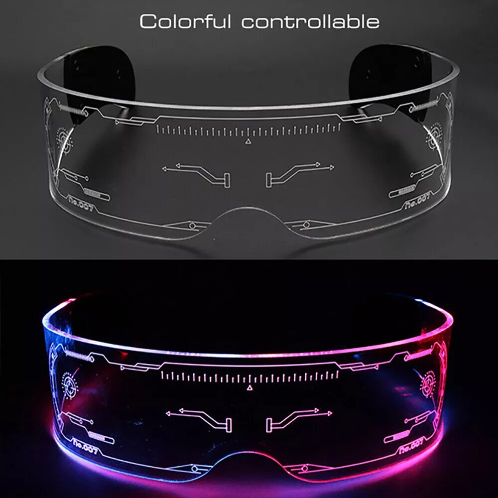 Kitcheniva Halloween 7 Color LED Flashing Light Up Visor Glasses