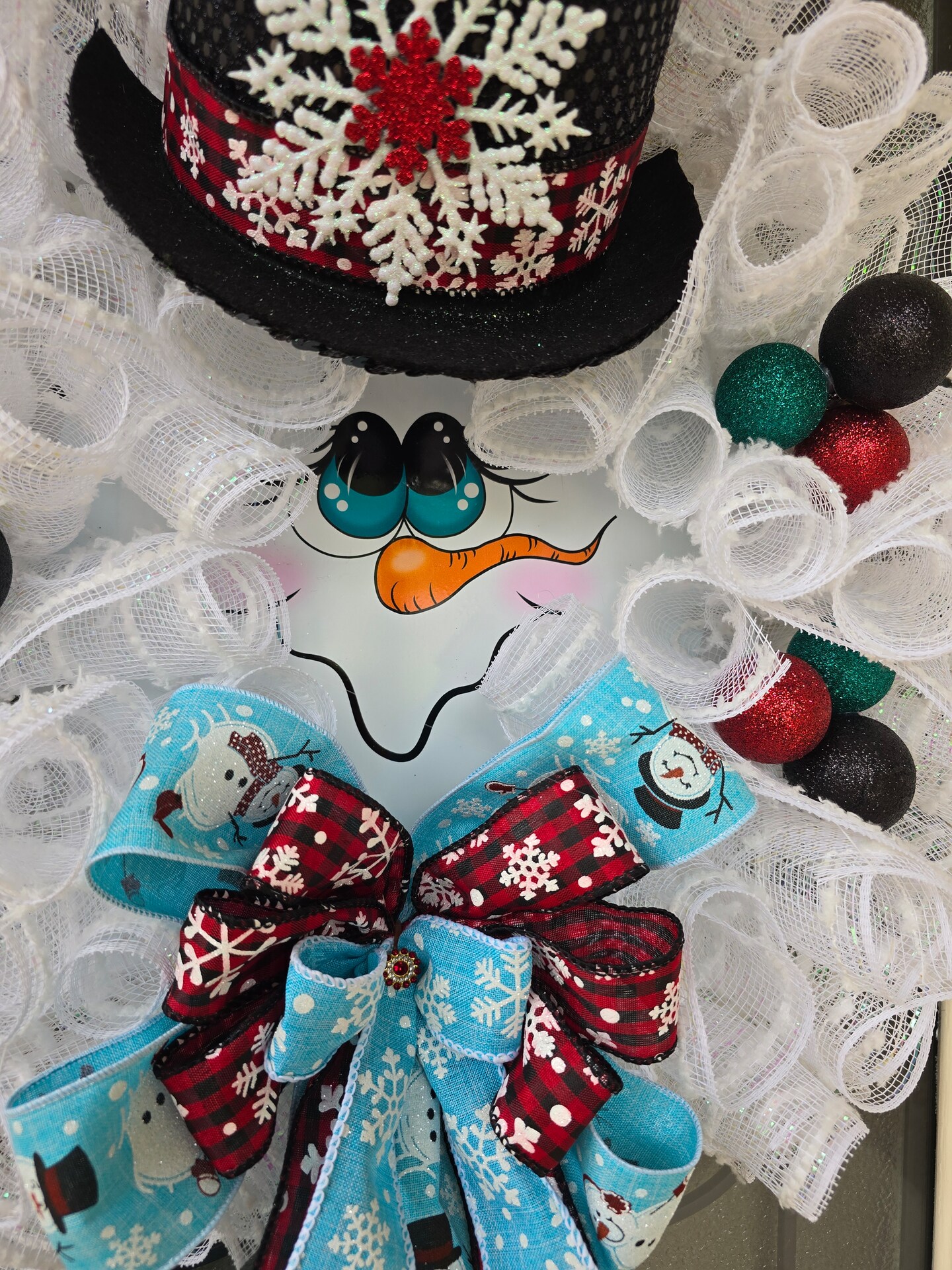 Lighted Snowman Wreath product 2