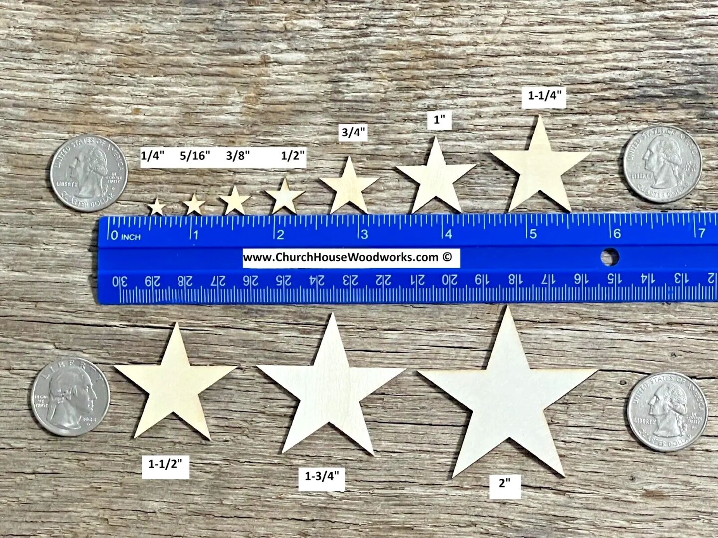 Kitcheniva Wooden Stars 50 Pcs