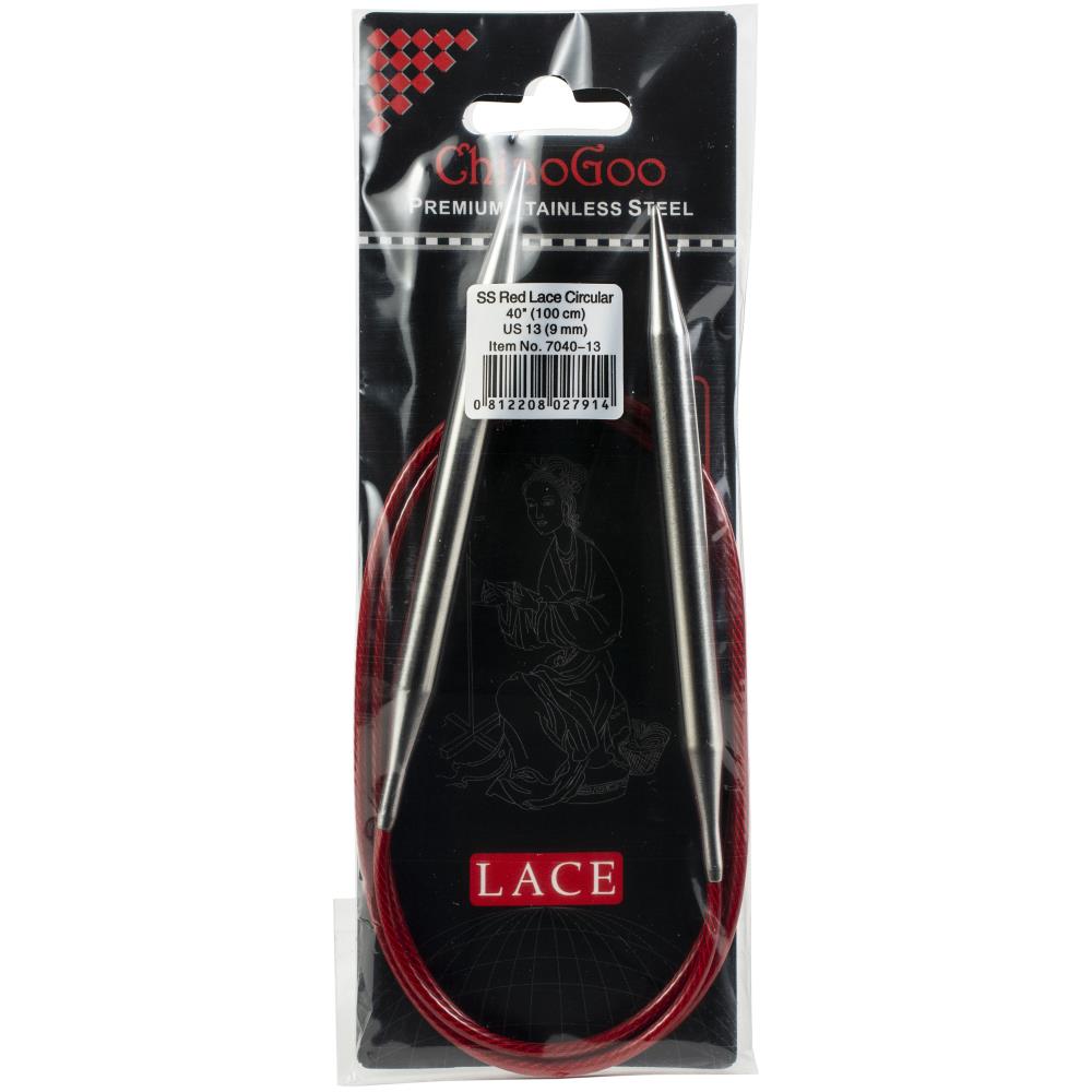 ChiaoGoo Red Lace 40&#x22; Stainless Circular Knitting Needles - Sizes US 0/2mm to 17 / 12.75mm