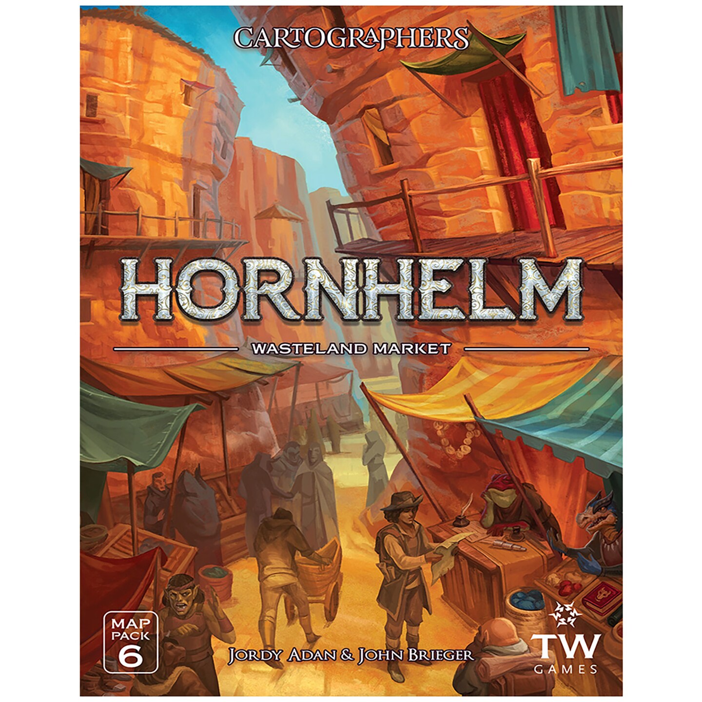 Thunderworks Games - Cartographers: Map Pack 6, Hornhelm |Expansion for the Award-Winning Game of Fantasy Map Drawing | Strategy Flip and Write Board Game | Ages 10+ | Family Game for 1-75 Players | 30-45 Minutes