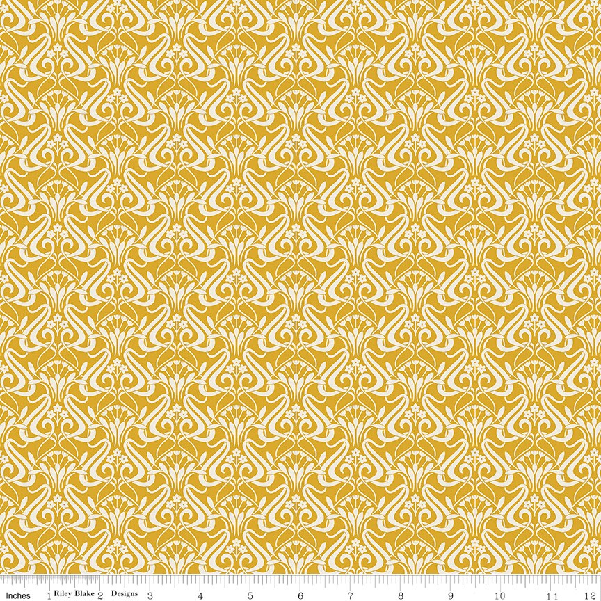 Nouveau Shadow in Golden Sunshine (01667476a) | Nouveau Shadow | Liberty Fabrics | Riley Blake