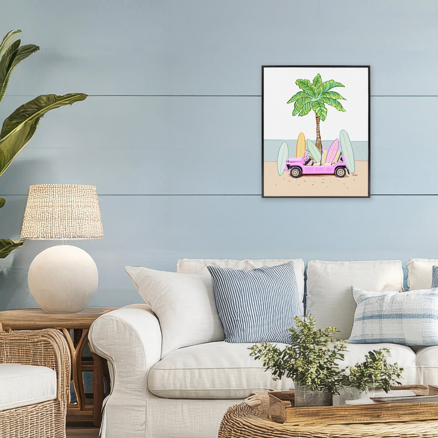 Stupell Industries Surfboard Filled Car Framed Giclee, design by Ziwei Li