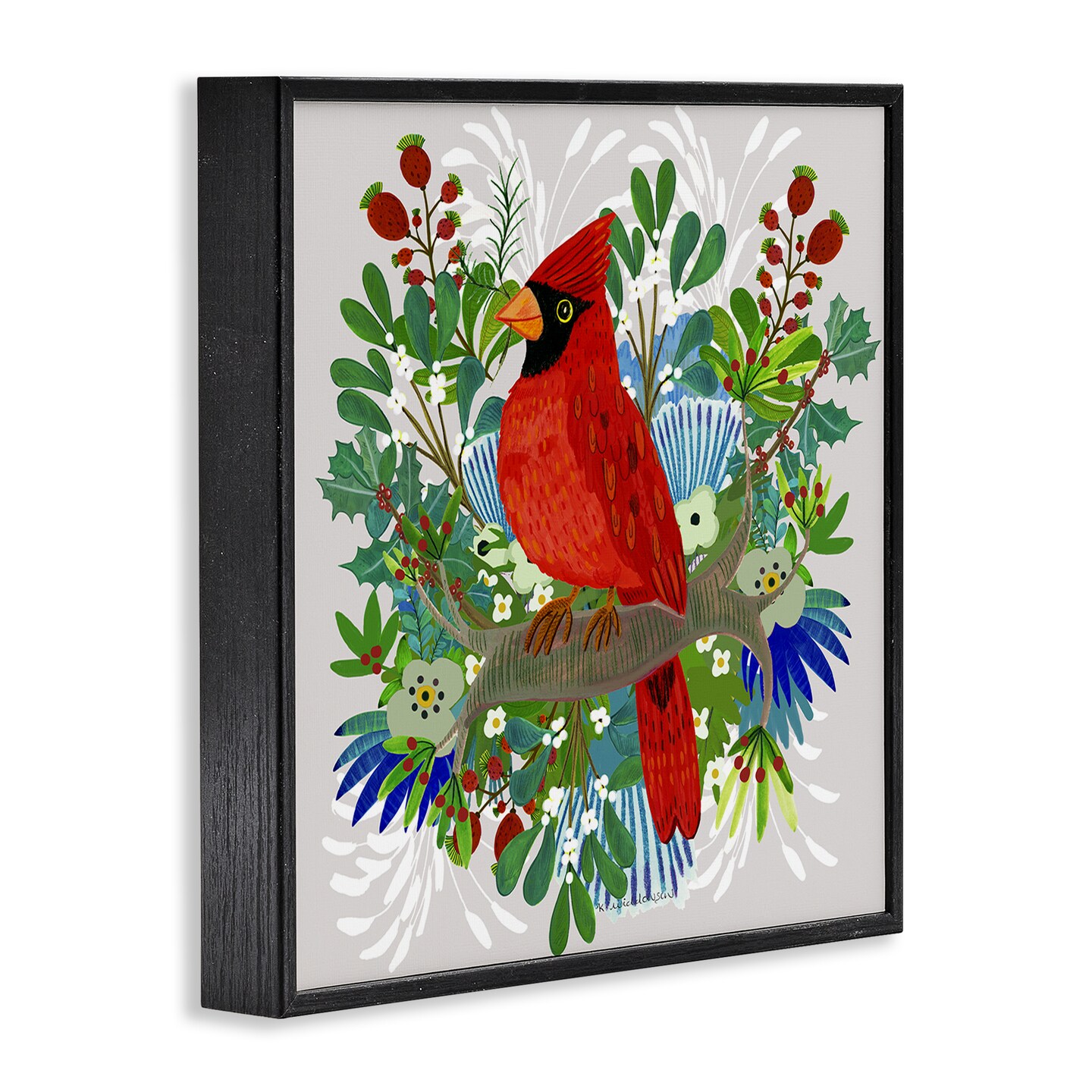 Stupell Industries Christmas Nestings Cardinal Framed Giclee, design by Kay Widdowson