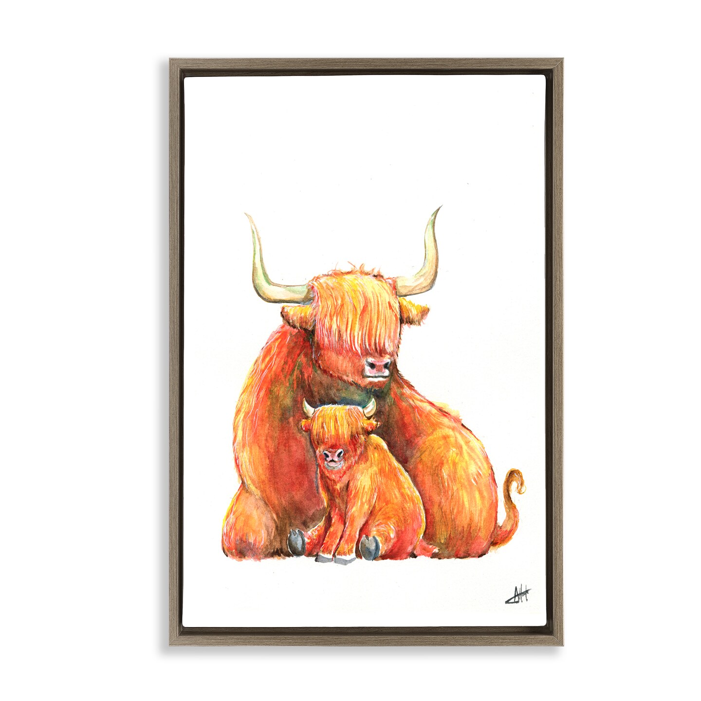 Stupell Industries Yakety Yak Cattle Floating Frame, design by Marc Allante