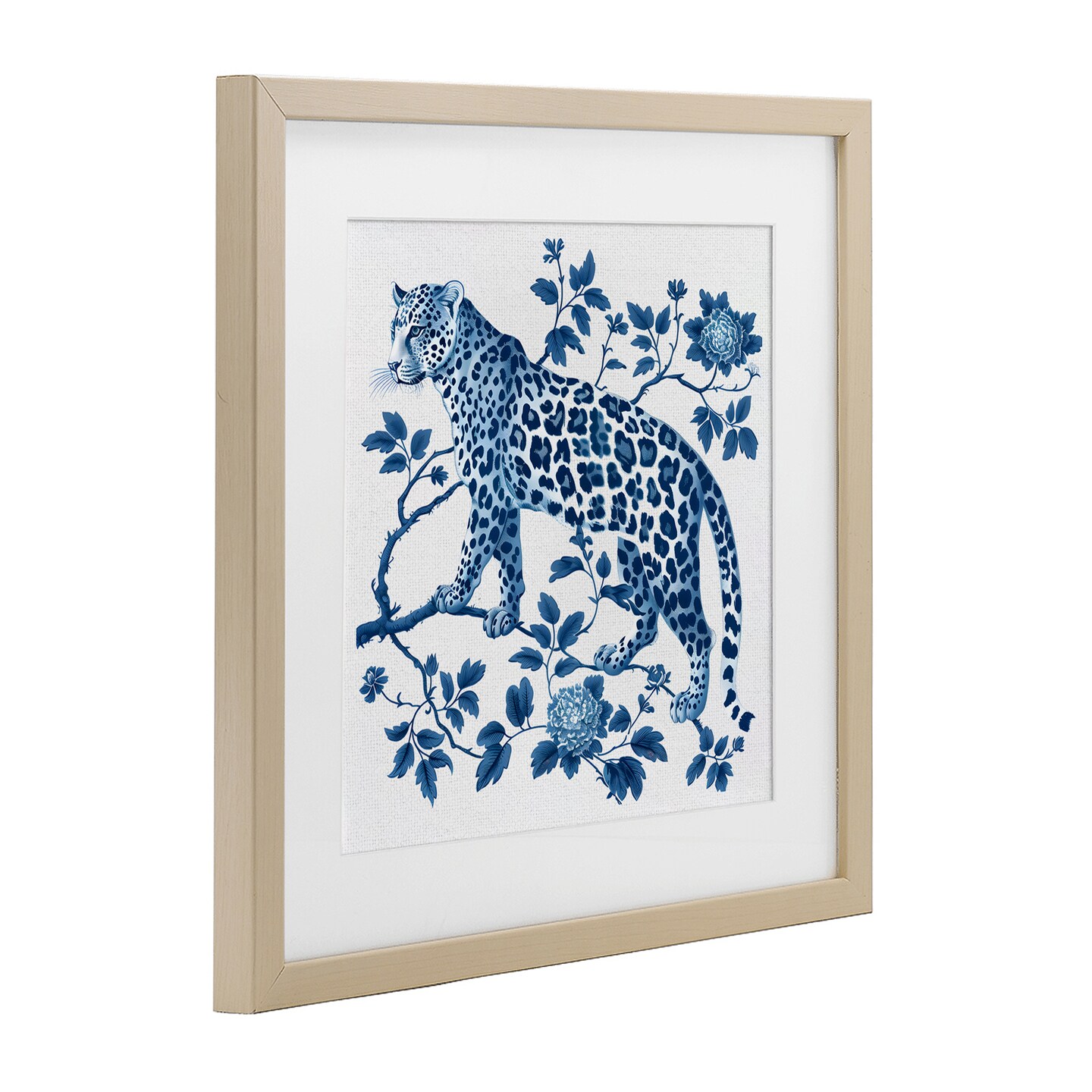 Stupell Industries Traditional Ornate Floral Leopard Framed Print Under Glass, design by Lettered and Lined