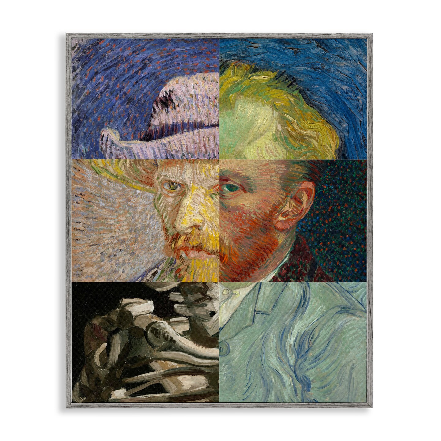 Stupell Industries Collaged Van Gogh Portraits Framed Giclee, design by Masters Redux
