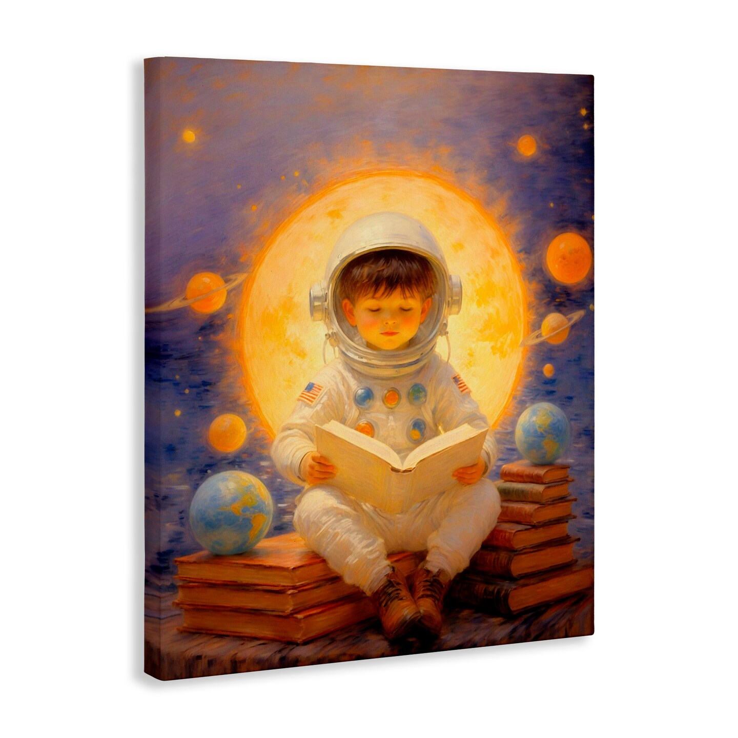 Stupell Industries Astronaut Child Learning Canvas, design by Angie Hawke