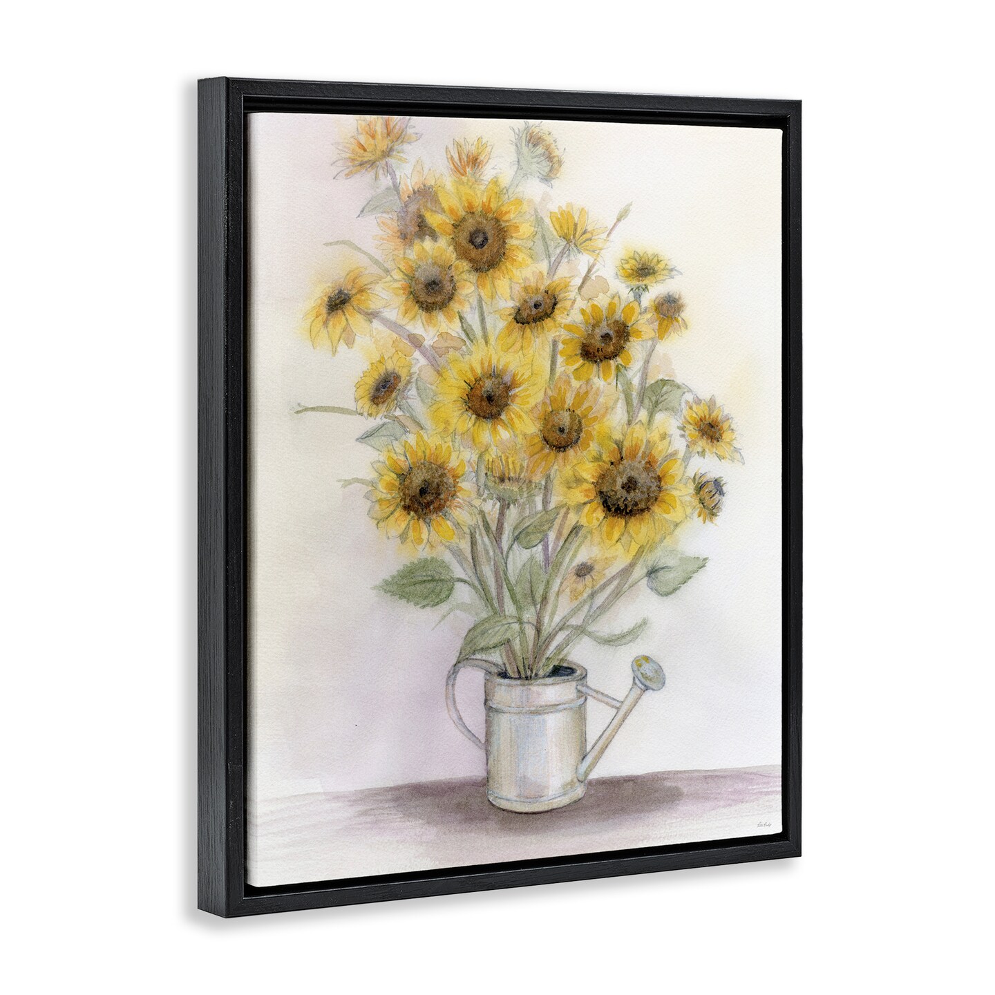 Stupell Industries Sunflowers In Watering Can Floating Frame, design by Patti Bishop