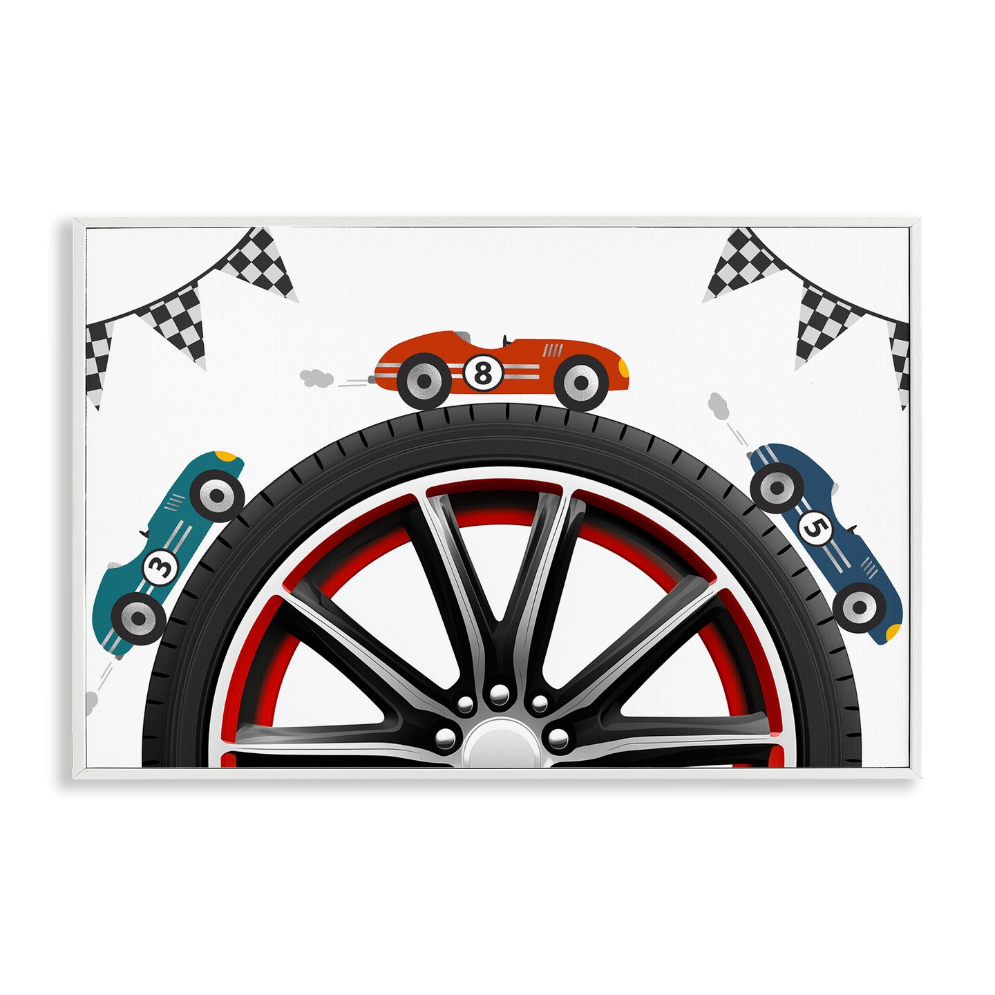 Stupell Industries Racing Around Wheel Framed Giclee, design by Christine Simpson Art