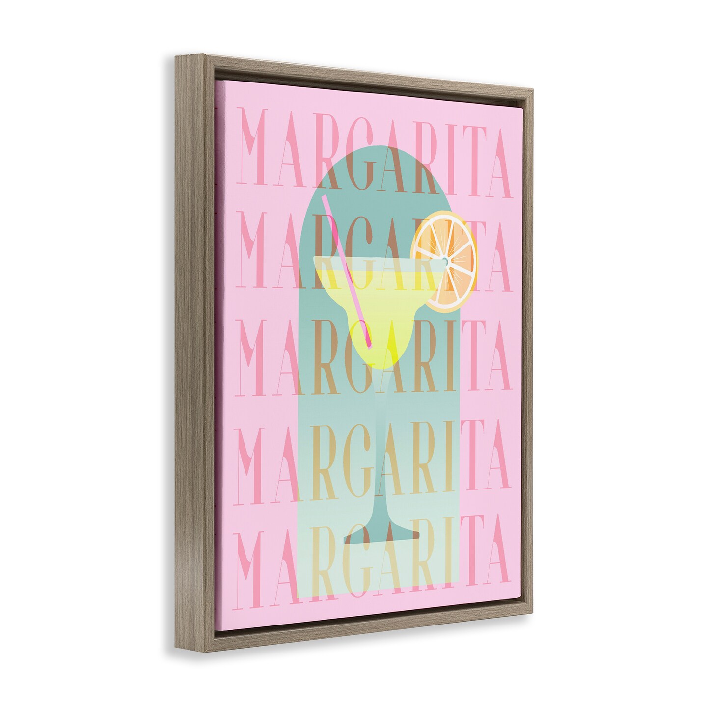 Stupell Industries Retro Pastel Margarita Floating Frame, design by Lil' Rue