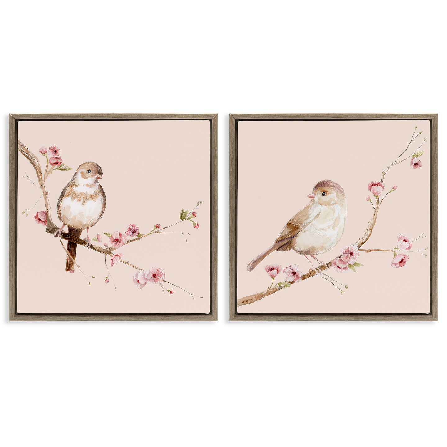 Stupell Industries Sweetest Brown Birds Branch 2pc Floating Frame Set, design by Lisa Wehmeyer